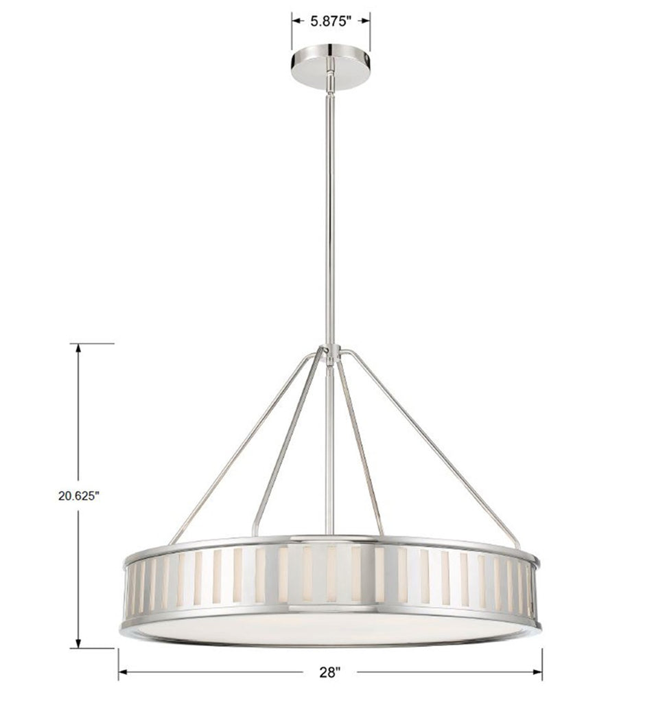 Kendal 6 Light Polished Nickel Chandelier Chandelier Crystorama