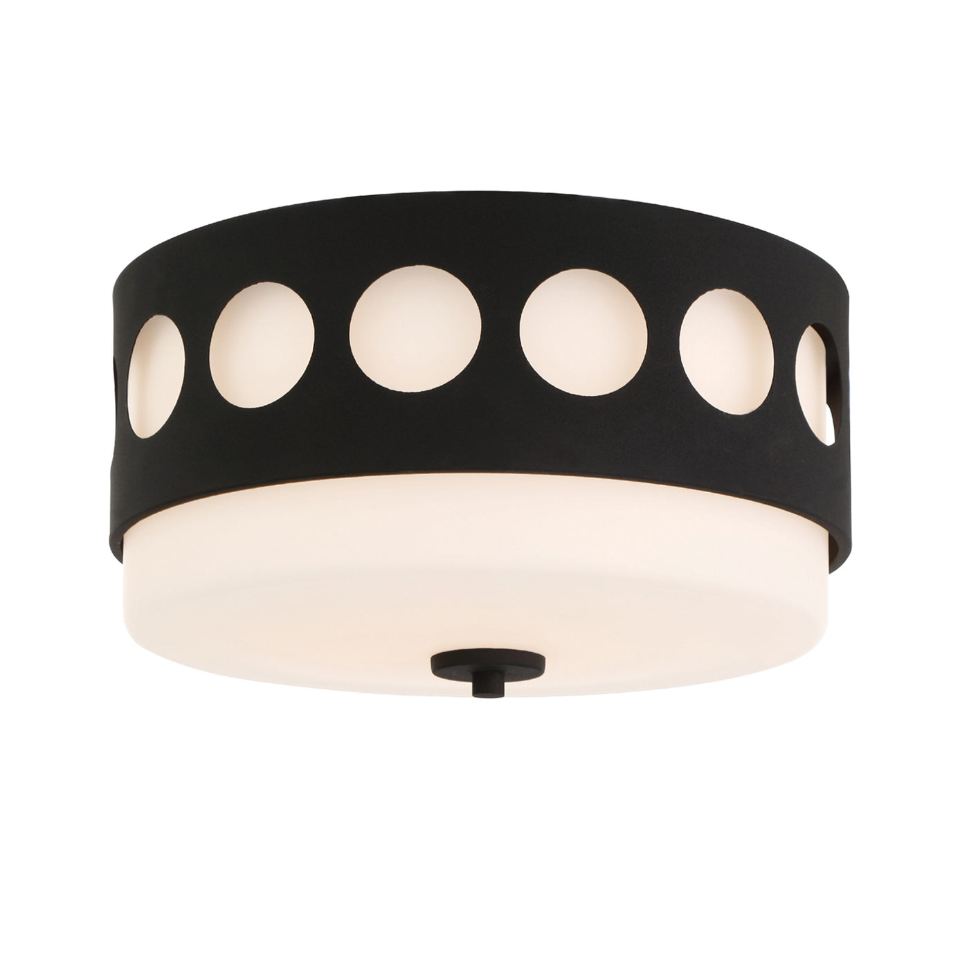 Kirby 2 Light Black Forged Flush Mount Semi Flush Crystorama