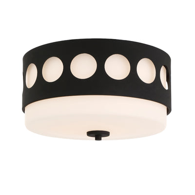 Kirby 2 Light Black Forged Flush Mount Semi Flush Crystorama