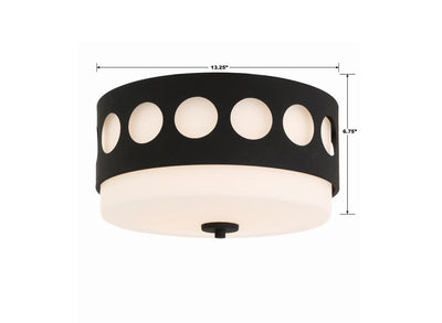 Kirby 2 Light Black Forged Flush Mount Semi Flush Crystorama