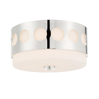 Kirby 2 Light Polished Nickel Flush Mount Semi Flush Crystorama