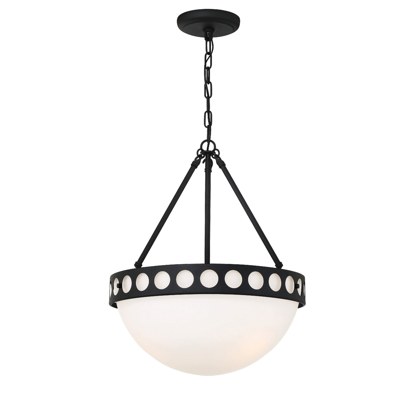 Kirby 3 Light Black Forged Chandelier Chandelier Crystorama