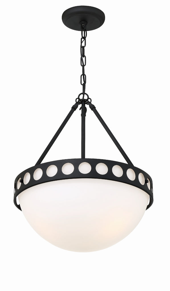 Kirby 3 Light Black Forged Chandelier Chandelier Crystorama