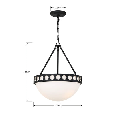 Kirby 3 Light Black Forged Chandelier Chandelier Crystorama