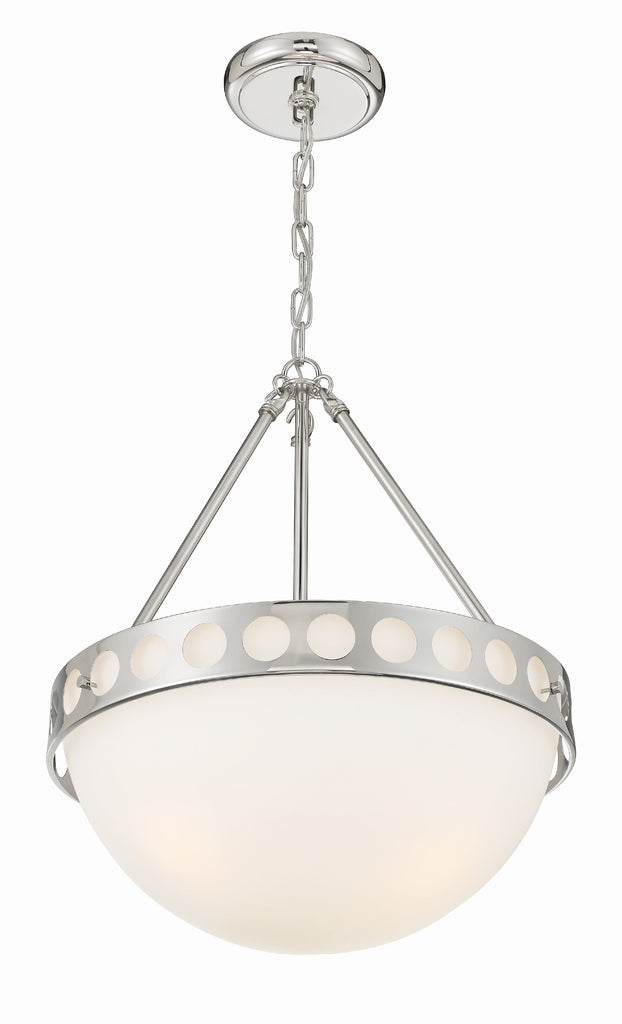 Kirby 3 Light Polished Nickel Chandelier Chandelier Crystorama