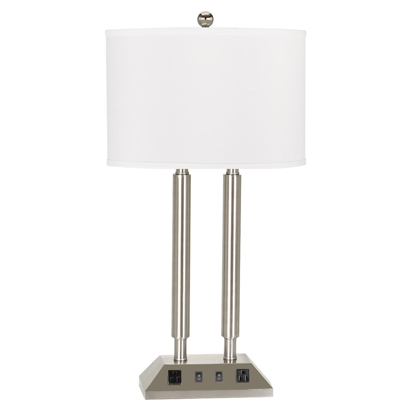 60W X 2, 2 ROCKER SW, 2 OUTLET Table Lamp Cal Lighting