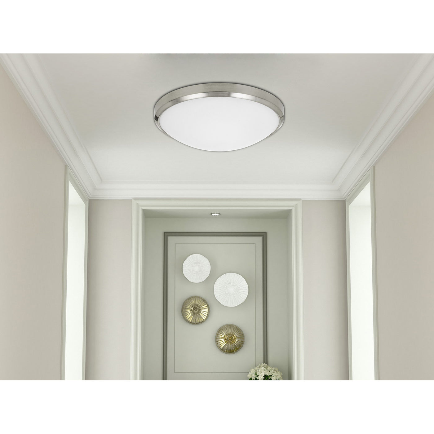 INTEGRATED LED 25W, 2000 LUMEN, 80 CRI, DIMMABLE CEILING FLUSH MOUNT WITH GLASS DIFFUSER Semi Flush Cal Lighting