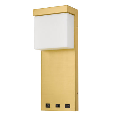 GETAFE METAL LED BEDSIDE WALL SCONCE WITH ROCKER SWITCH AND 2 USB CHARGING PORTS Wall Sconce Cal Lighting