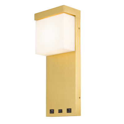 GETAFE METAL LED BEDSIDE WALL SCONCE WITH ROCKER SWITCH AND 2 USB CHARGING PORTS Wall Sconce Cal Lighting