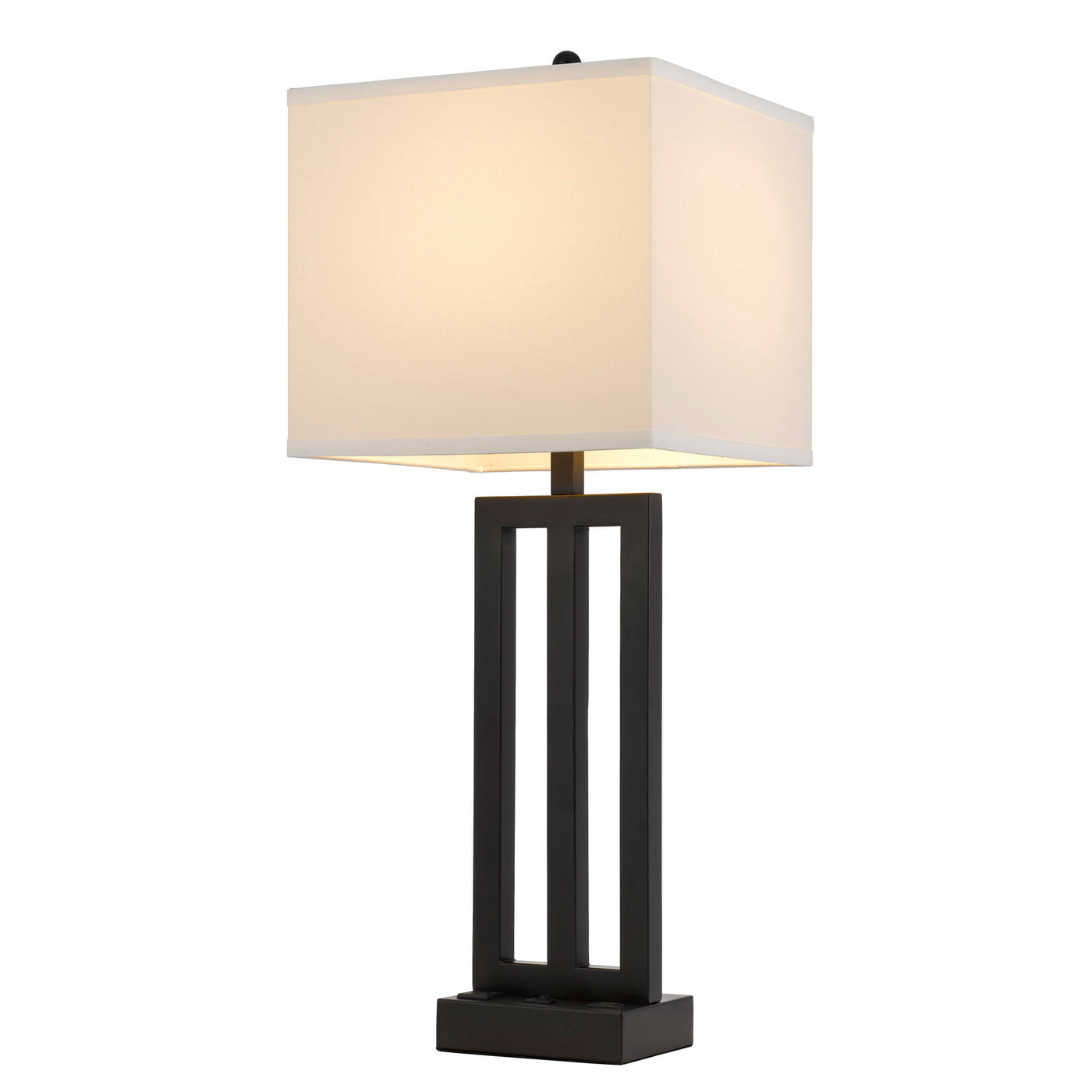 CACHAN METAL NIGHT STAND LAMP WITH ONE POWER OUTLETS AND 1 USB CHARGING PORT Floor Lamp Cal Lighting