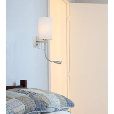 60W LAKEWOOD WALL LAMP WITH 1W INTERGRATED LED READING LAMP Wall Lamp Cal Lighting