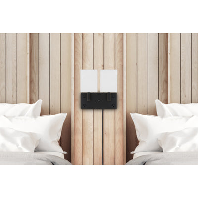 40W X 2 OBERLIN WALL LAMP WITH 2 POWER OUTLETS AND 1 USB CHARGING PORT Wall Lamp Cal Lighting