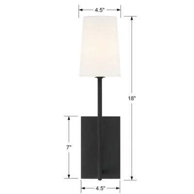 Lena 1 Light Black Forged Sconce Wall Sconce Crystorama