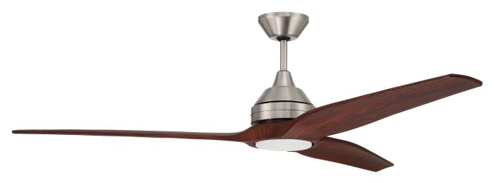 60" Limerick in Brushed Polished Nickel w/ Mahogany Blades Ceiling Fan CRAFTMADE