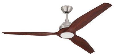 60" Limerick in Brushed Polished Nickel w/ Mahogany Blades Ceiling Fan CRAFTMADE