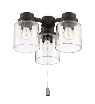 ##Antique Hardware## 3 Light Universal Light Kit in Flat Black