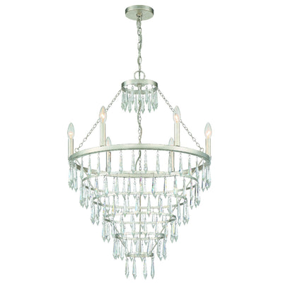 Lucille 6 Light Antique Silver Chandelier Chandelier Crystorama