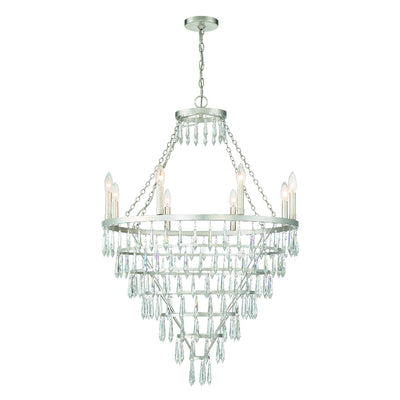 Lucille 8 Light Antique Silver Chandelier Chandelier Crystorama