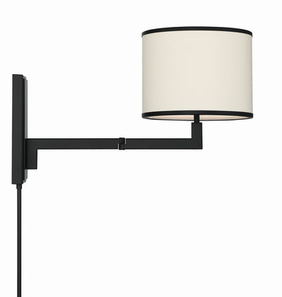 Madison 1 Light Matte Black Task Sconce Wall Sconce Crystorama