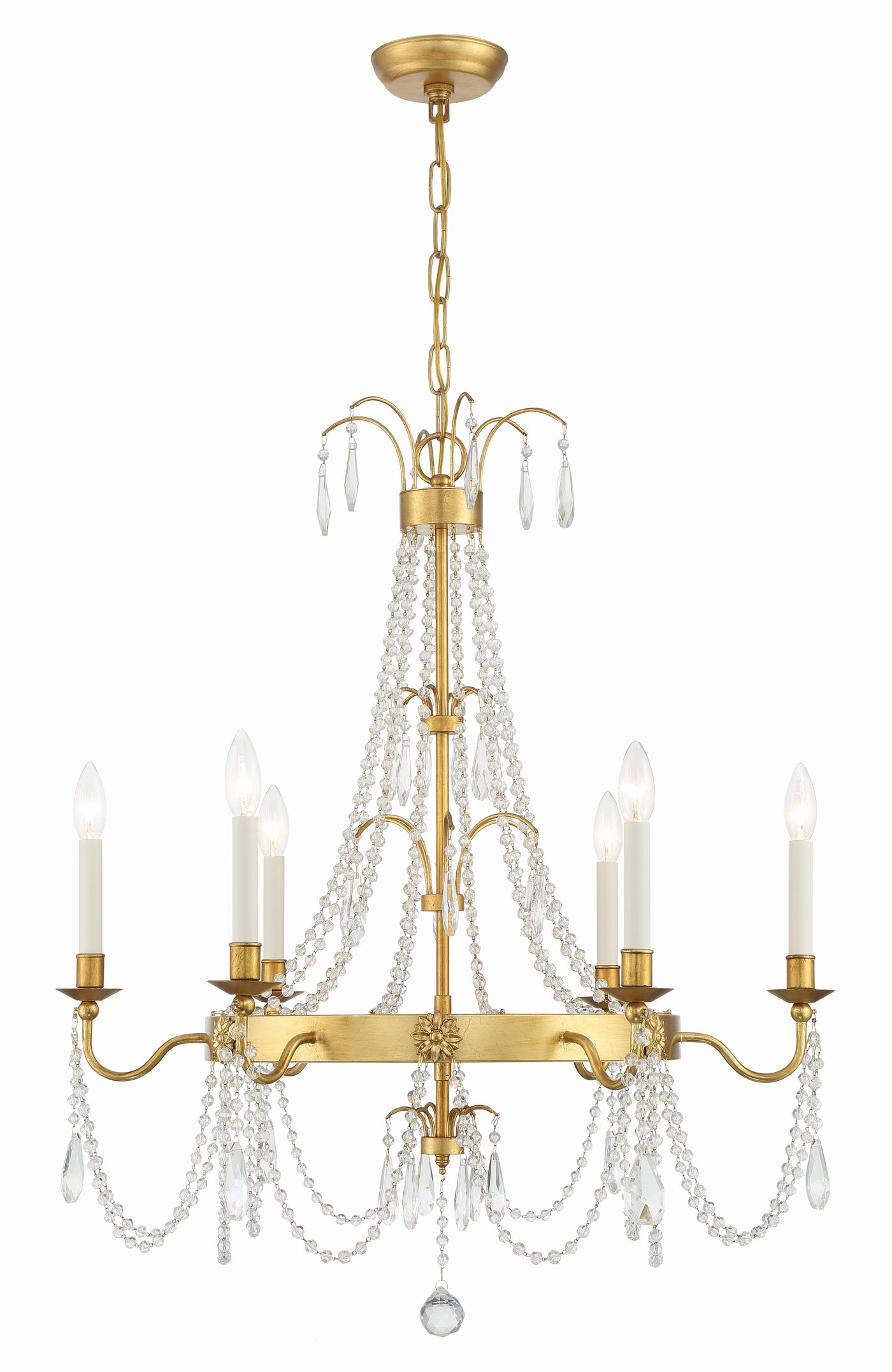 Maizey 6 Light Antique Gold Chandelier Chandelier Crystorama