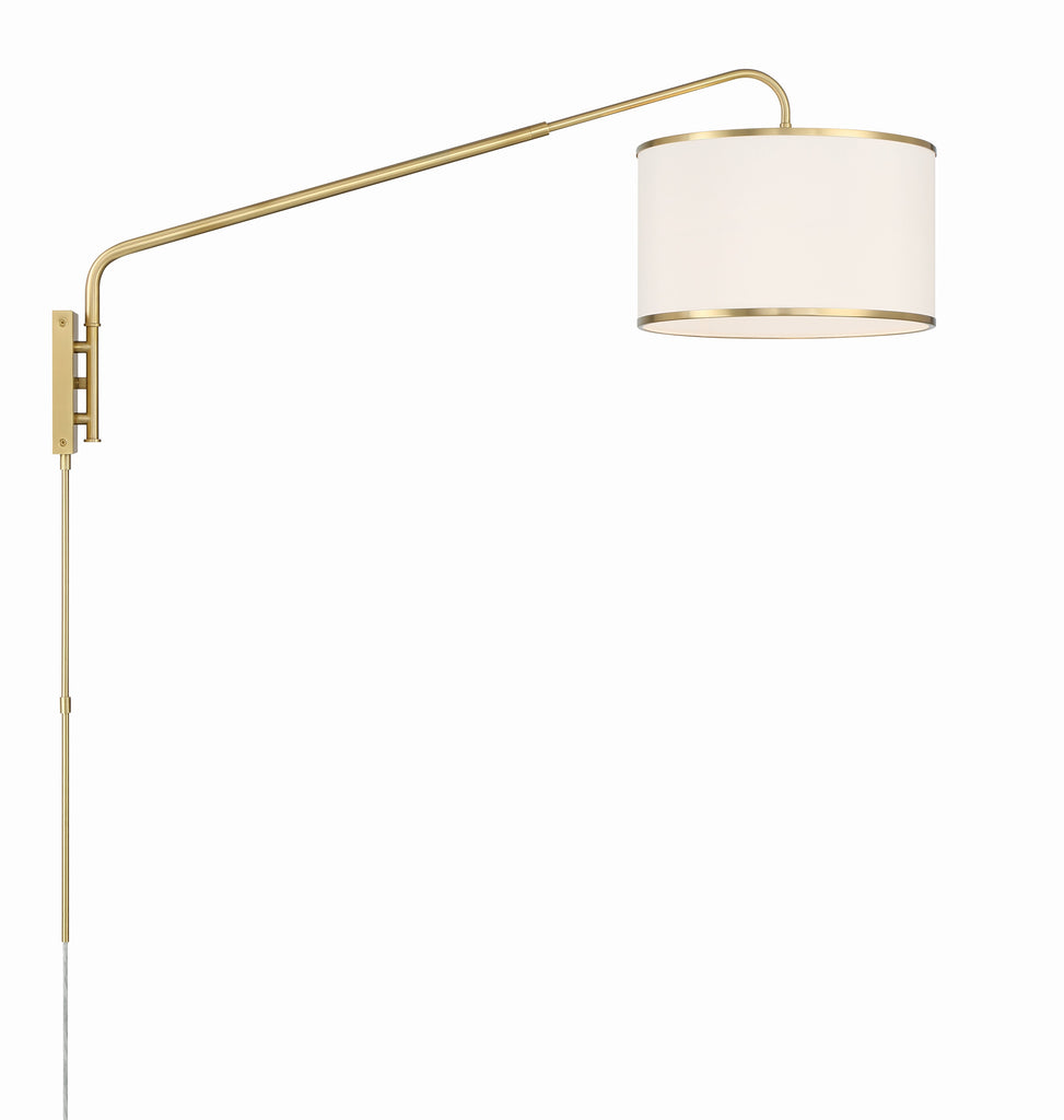 Mallory 1 Light Soft Brass Task Sconce Wall Sconce Crystorama