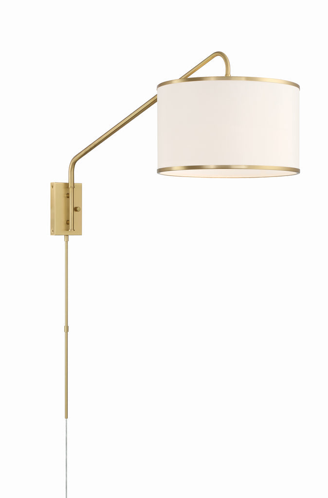 Mallory 1 Light Soft Brass Task Sconce Wall Sconce Crystorama