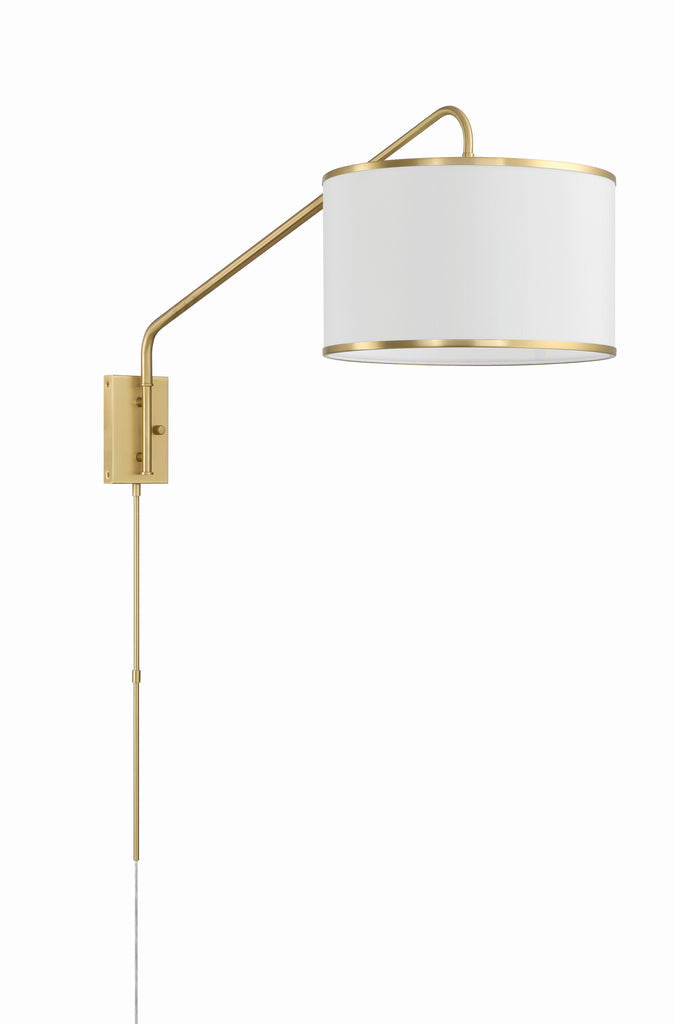 Mallory 1 Light Soft Brass Task Sconce Wall Sconce Crystorama