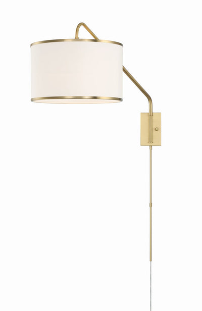 Mallory 1 Light Soft Brass Task Sconce Wall Sconce Crystorama