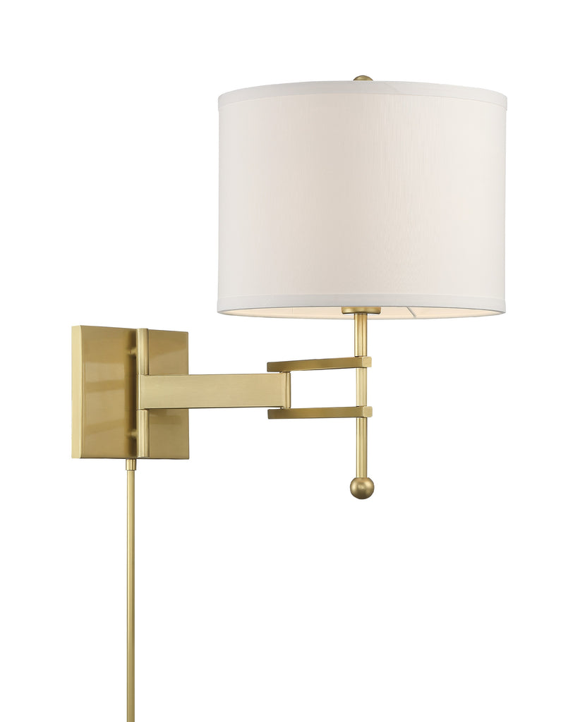 Marshall 1 Light Aged Brass Task Sconce Wall Sconce Crystorama