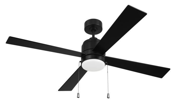 52" McCoy 4-Blade w/ Pull Chain in Flat Black w/ Flat Black Blades Ceiling Fan CRAFTMADE