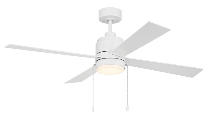 52" McCoy 4-Blade w/ Pull Chain in White w/ White Blades Ceiling Fan CRAFTMADE