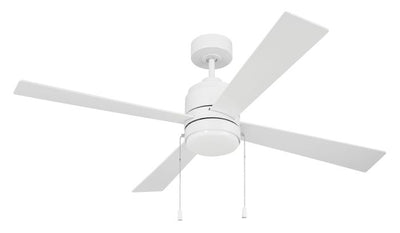 52" McCoy 4-Blade w/ Pull Chain in White w/ White Blades Ceiling Fan CRAFTMADE