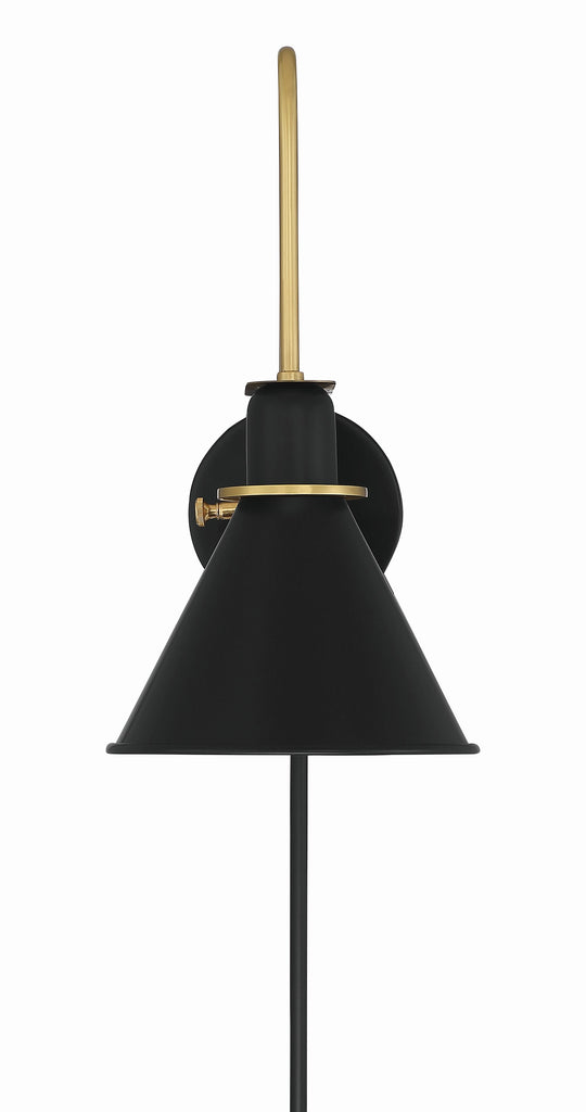 Medford 1 Light Matte Black Sconce Wall Sconce Crystorama