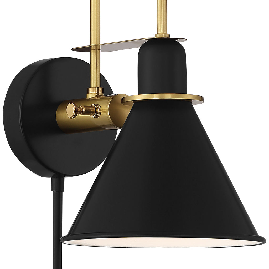 Medford 1 Light Matte Black Sconce Wall Sconce Crystorama