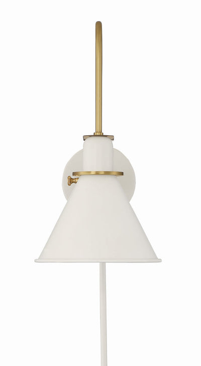 Medford 1 Light White Sconce Wall Sconce Crystorama