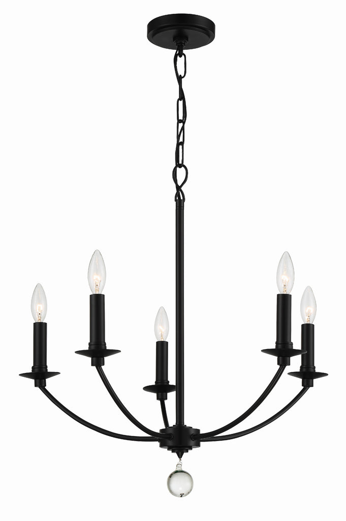 Mila 5 Light Black Chandelier Chandelier Crystorama