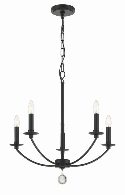 Mila 5 Light Black Chandelier Chandelier Crystorama