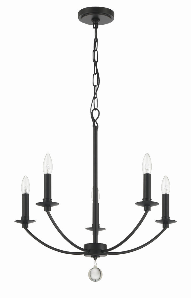 Mila 5 Light Black Chandelier Chandelier Crystorama