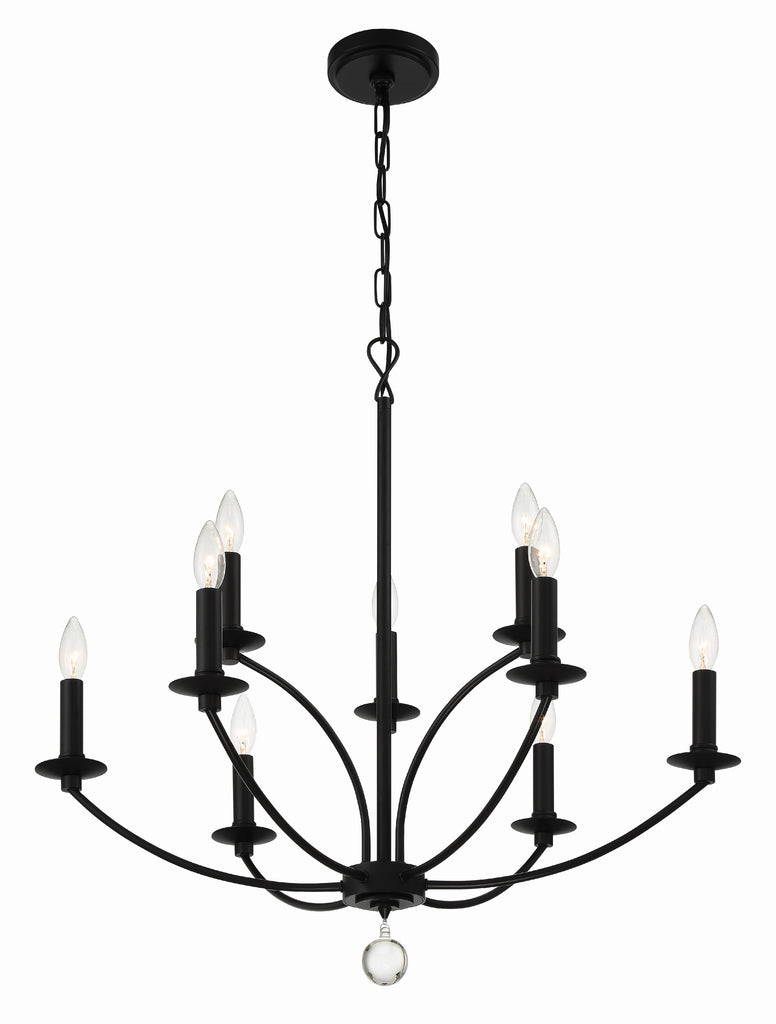 Mila 9 Light Black Chandelier Chandelier Crystorama