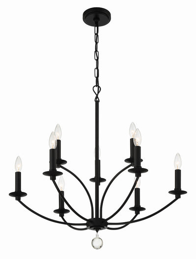 Mila 9 Light Black Chandelier Chandelier Crystorama