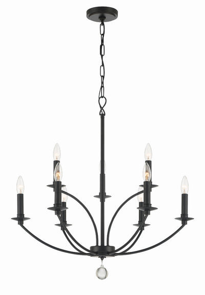 Mila 9 Light Black Chandelier Chandelier Crystorama