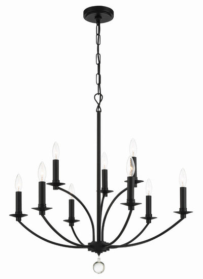 Mila 9 Light Black Chandelier Chandelier Crystorama