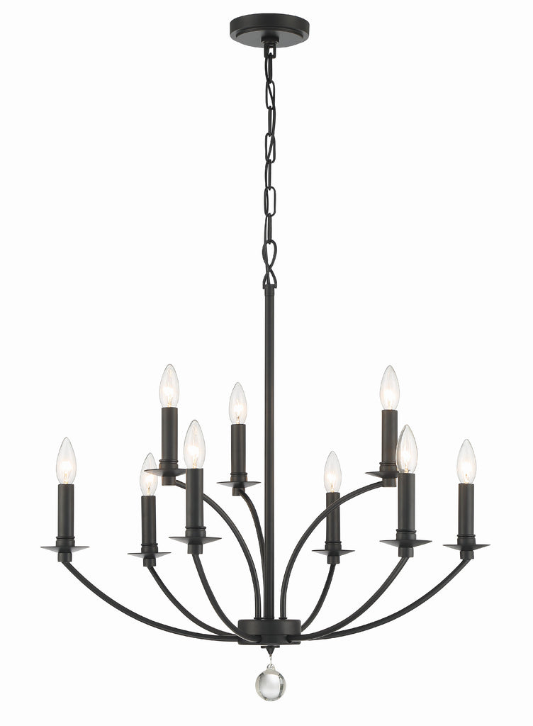 Mila 9 Light Black Chandelier Chandelier Crystorama