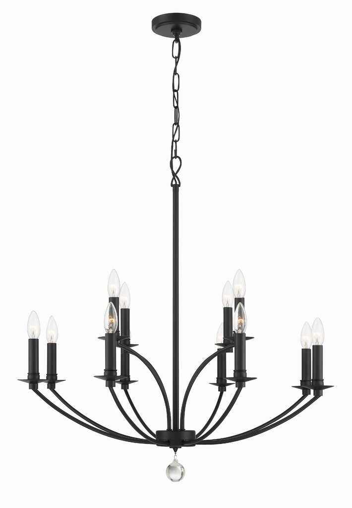 Mila 12 Light Black Chandelier Chandelier Crystorama