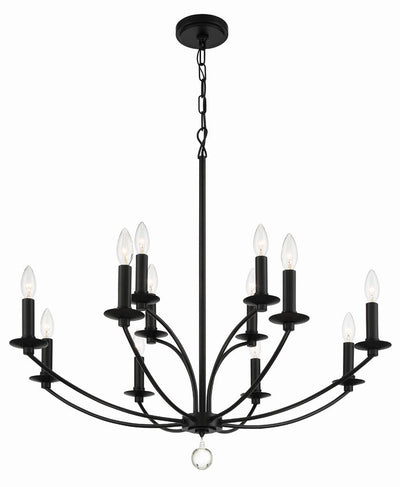 Mila 12 Light Black Chandelier Chandelier Crystorama