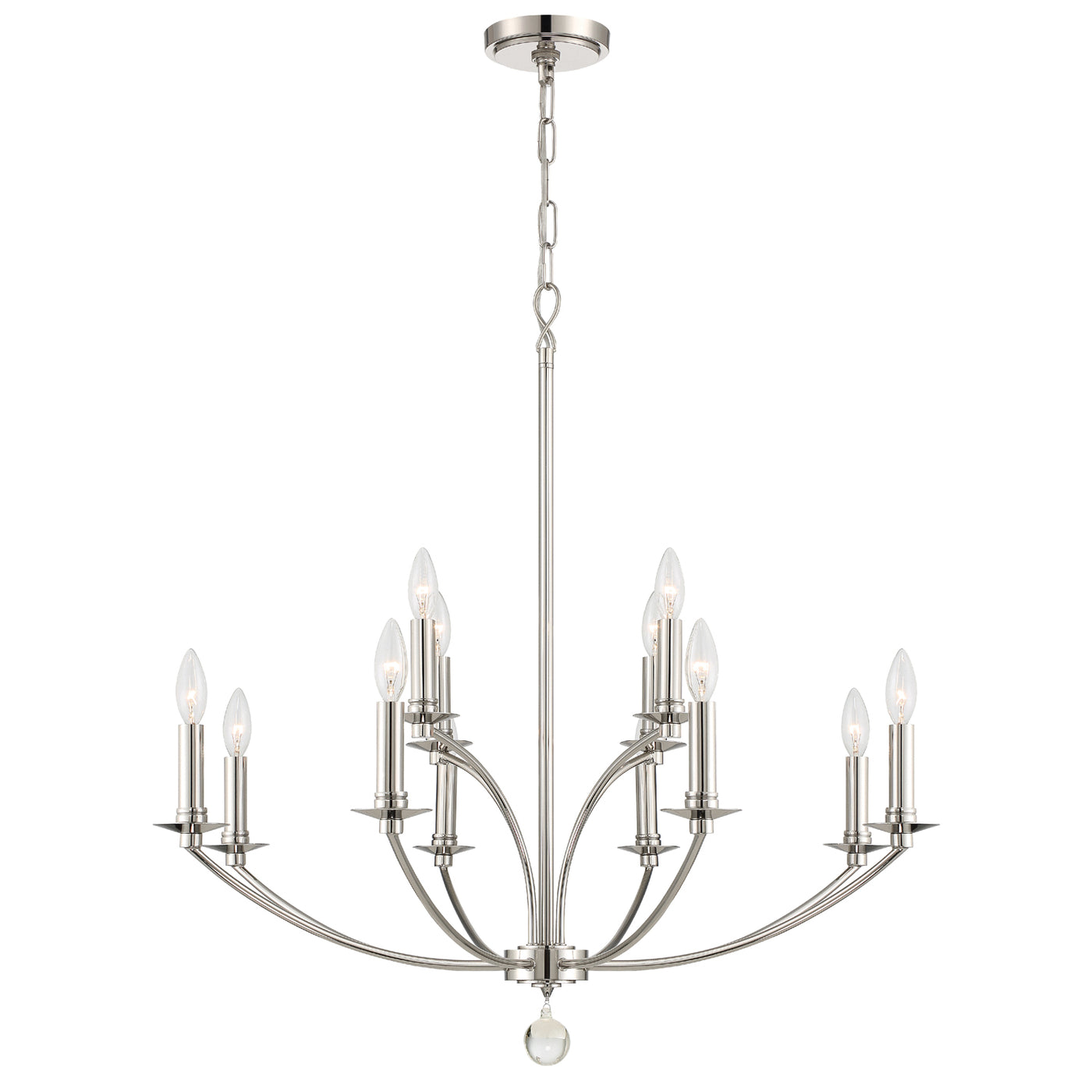 Mila 12 Light Polished Nickel Chandelier Chandelier Crystorama