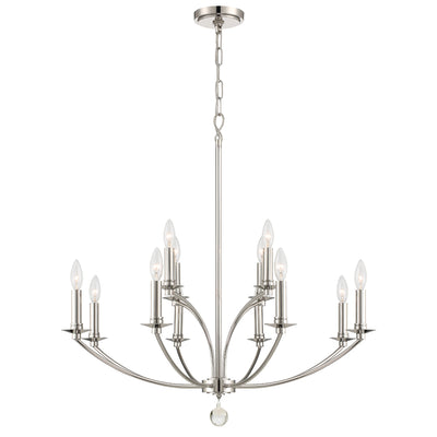 Mila 12 Light Polished Nickel Chandelier Chandelier Crystorama