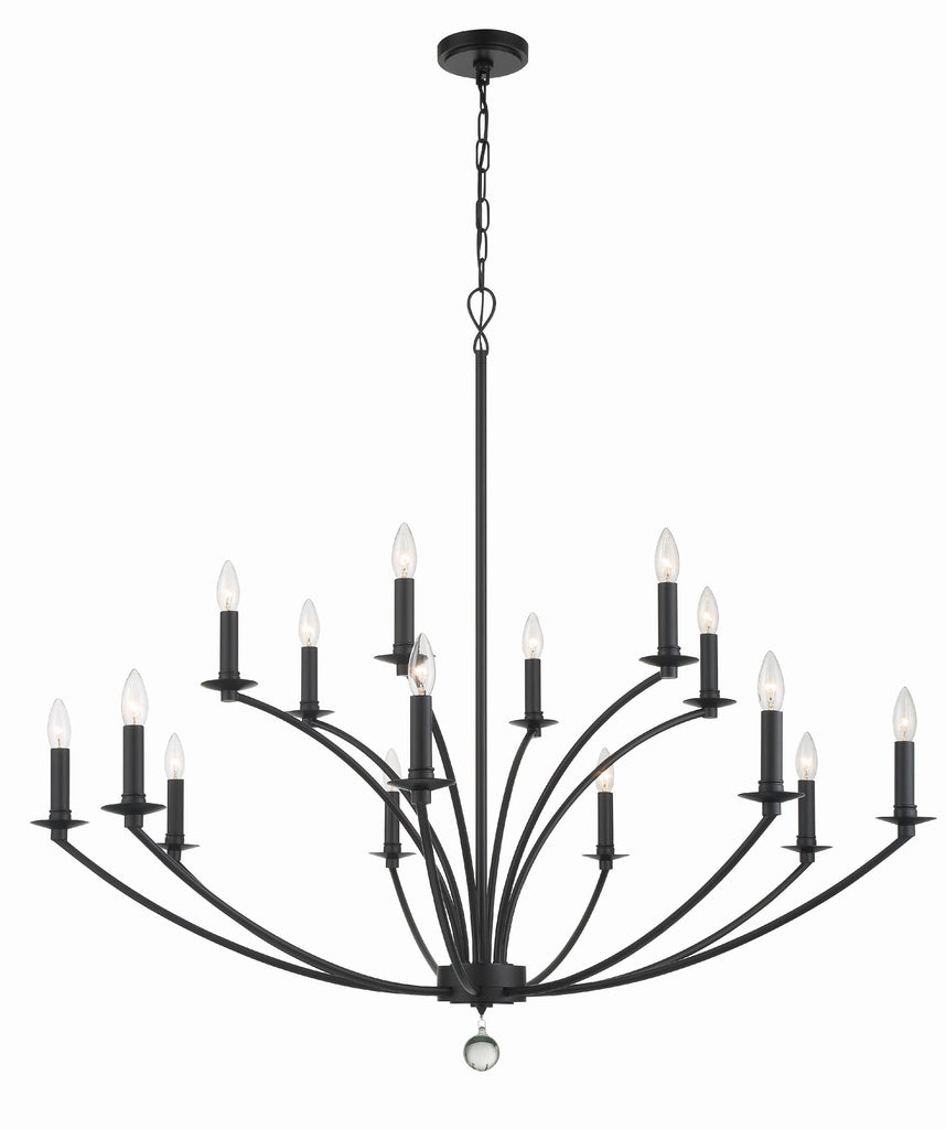 Mila 15 Light Black Chandelier Chandelier Crystorama