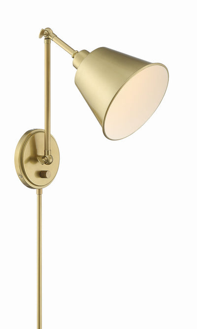 Mitchell 1 Light Aged Brass Task Sconce Wall Sconce Crystorama