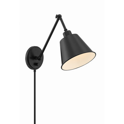 Mitchell 1 Light Matte Black Task Sconce Wall Sconce Crystorama